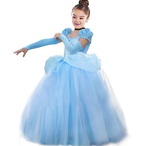 JWZWJ Fancy Cinderella Princess Dress Costume Puff Sleeve Halloween Birthady Party Cosplay for Girls 2-11T…