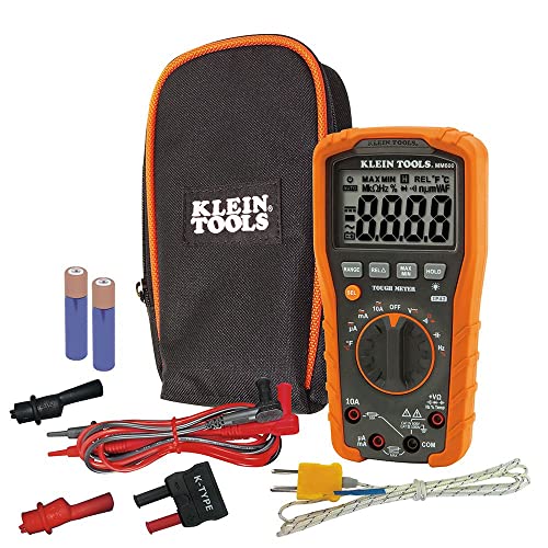 Klein Tools MM600 Multimeter, Digital Auto-Ranging, AC/DC Voltage and Current, Temperature, Frequency, Continuity, More, 1000V