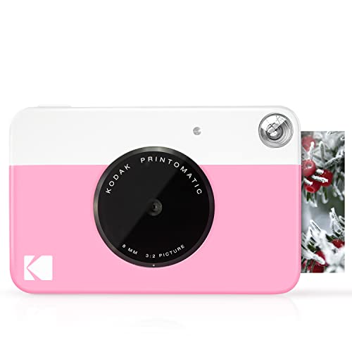 KODAK Printomatic Digital Instant Print Camera - Full Color Prints On ZINK 2x3" Sticky-Backed Photo Paper (Pink) Print Memories Instantly