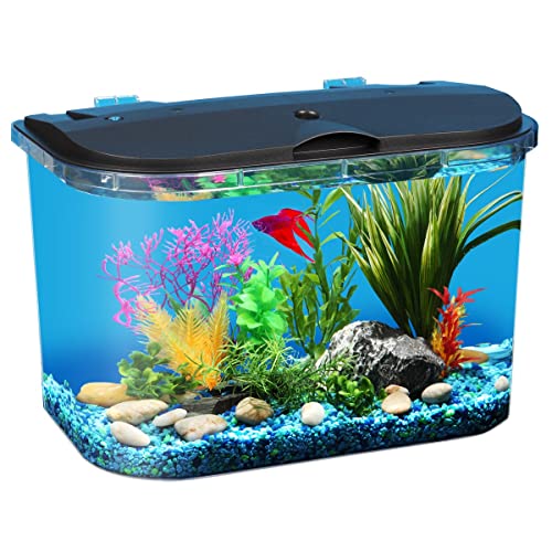 Koller Products 5-Gallon Aquarium Starter Kit with LED Lighting (7 Color Selections) and Power Filter, Ideal for a Variety of Tropical Fish