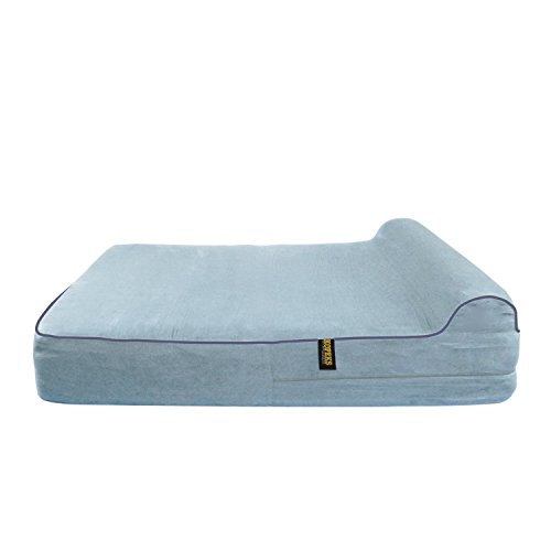 KOPEKS Dog Bed Replacement Cover Memory Foam Beds - Grey - Large Size