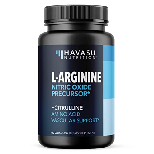 L Arginine L Citrulline Supplement Nitric Oxide Pills for Men | Stamina Endurance Performance for Workouts | L Arginine 500mg Nitrous Oxide Supplements for Men | 60 NO2 L-Arginine Plus Vegan Capsules