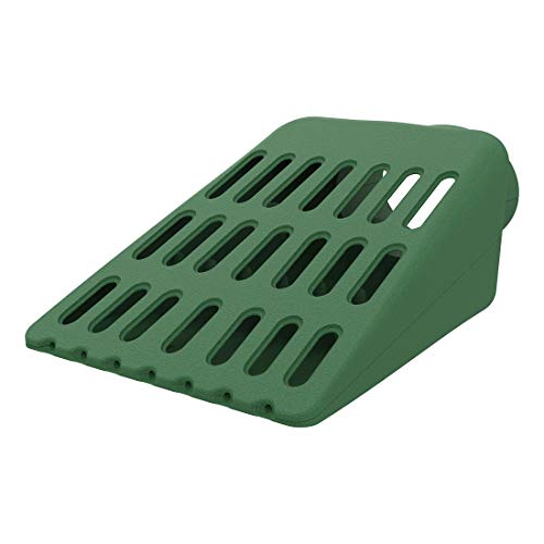 Lawn Wedge - For Sump Pump Discharge & Downspout Extensions - Waterproof Protection for Lawn - Oval-Shaped Pipe Inlet Fits 3" or 4" Drainpipe - Angled Drainage Grate - Prevent Pop-up Water Emitters