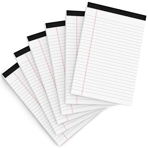 Legal Pads 5x8 Inch Writing Pads for Office Supplies Note Pads 5 x 8 for Work College Ruled Legal Pad To Do List Notepad 30 Sheets 6 Pack Notebook Writing Pad Notepads for Grocery List, Shopping List