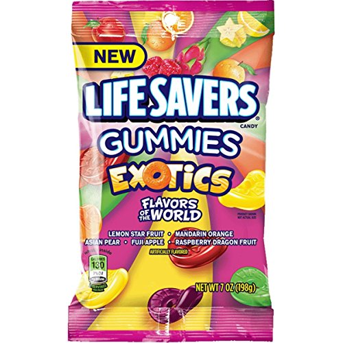 Life Savers Exotics Gummies Candy Bag, 7 ounce (12 Packs)