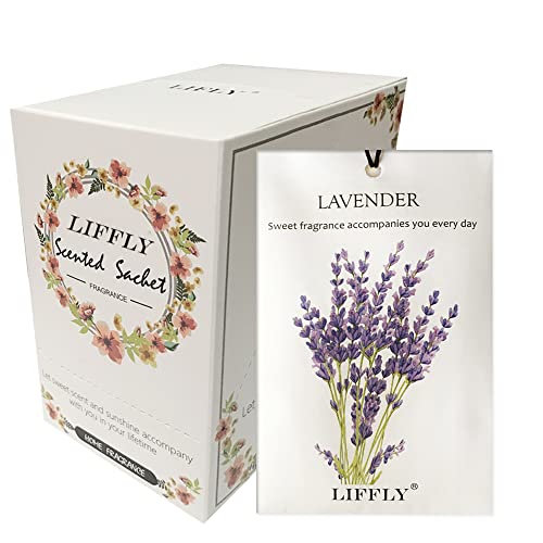 LIFFLY 14 Packs Lavender Scented Sachets for Drawers and Closets