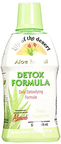 Lily Of The Desert Aloe Vera Herbal Detox Formula, Vegan Vitamins & Cleanse Detox, Gluten Free Liquid Digestive Aid, No Water Added, 32 Fl Oz Ea