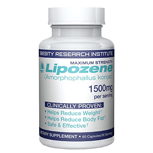 Lipozene Diet Pills - Weight Loss Supplement - Appetite Suppressant- 1 Bottle of 60 Capsules for 30 Servings- No Caffeine