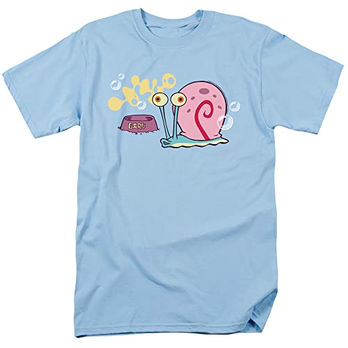 Logovision Spongebob Gary The Snail Unisex Adult T Shirt, Light Blue, Small