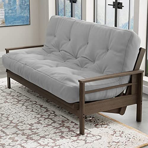 Loosh Queen Size Sofa Bed Futon Mattress - 11" USA Made, Grey, Frame Not Included