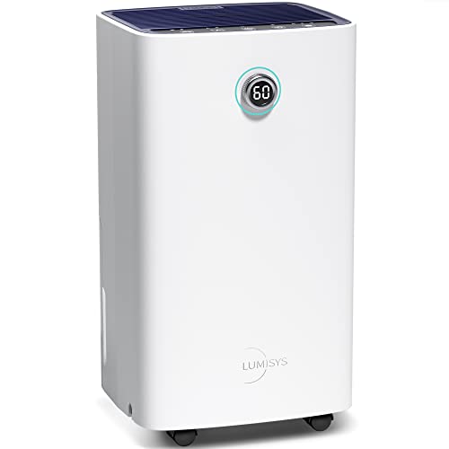 Lumisys 2000 Sq Ft 30 Pints Dehumidifiers for Large Room, Basements, Home, Bathroom, Bedroom, with Auto or Manual Drainage | 36db Industry Leading Noise Reducing | Air Filter, Three Operation Modes, Rotating Knob