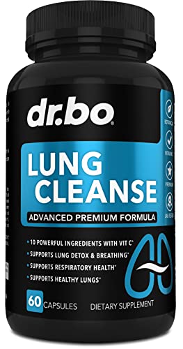 Lung Cleanse Support Supplement - Respiratory Supplements to Quit & Stop Smoking Aids - Herbal Detox for Lungs & Bronchial Health - Smokers Cleanser Breathe Aid for Mucus Clear Relief - 60 Capsules