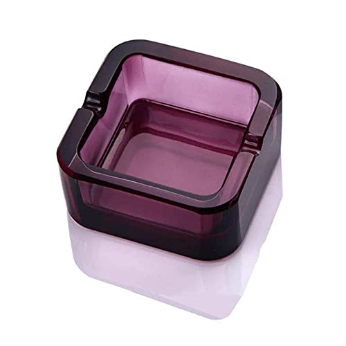 Lxuwbd ashtray, crystal glass ashtray (Purple, large)