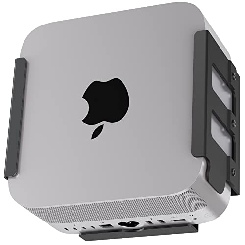 Mac Studio Mount, IFCASE Heat Dissipation Design Anti-Scratch Inner Aluminum Under Desk, Wall Mount Stand for Mac Studio M1 Max, Ultra (Black)