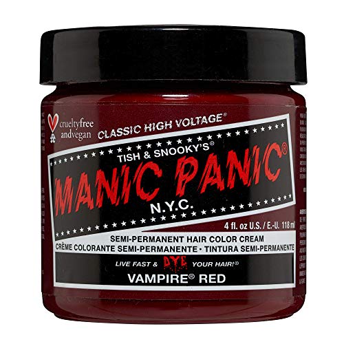 MANIC PANIC Vampire Red Hair Dye - Classic High Voltage - Semi Permanent Deep, Blood Red Hair Color - Vegan, PPD And Ammonia Free (4oz)