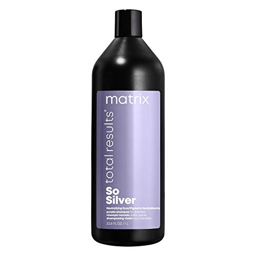 MATRIX So Silver Purple Shampoo For Neutralizing Yellow Tones | Color Depositing | For Blonde, Grey, Platinum, & Bleached Hair | Toning & Clarifying Shampoo | 33.8 Fl. Oz