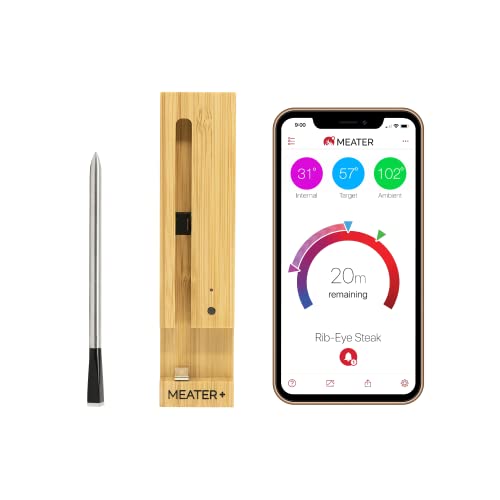 MEATER Plus | Wireless Smart Meat Thermometer | 165ft Bluetooth Wireless Range | For BBQ, Oven, Grill, Kitchen, Smoker, Rotisserie | iOS & Android App | Apple Watch, Alexa Compatible | Dishwasher Safe