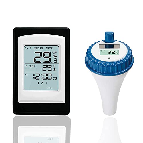 Metoluar Pool Thermometer, Wireless Floating Easy Read, Best Solar Remote Digital Outdoor Floating Thermometers for Swimming Pool, Bath Water, and Hot Tubs