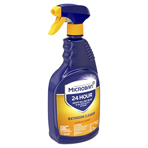 Microban 24 Hour Bathroom Cleaner and Sanitizing Spray, Citrus Scent - 22 Ounce (Pack of 2)