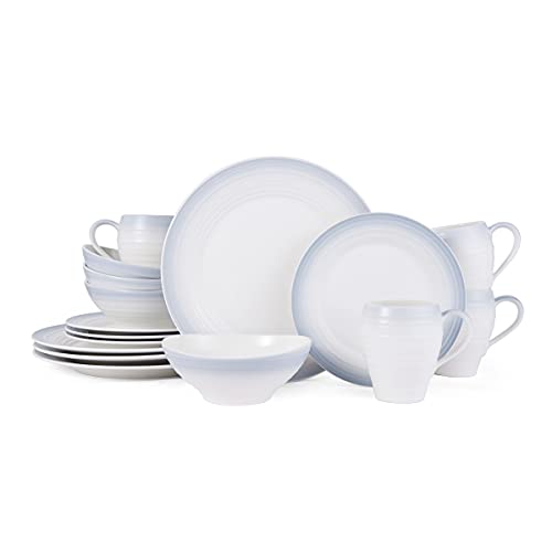 Mikasa Swirl Ombre Grey 16 Piece Dinnerware Set, Service for 4