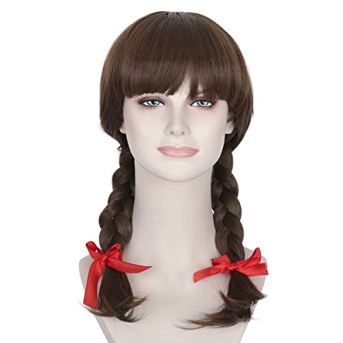 Missuhair Long Brown Braided Wig Girl's Braided Hair Accessories Conjuring Cosplay Wig