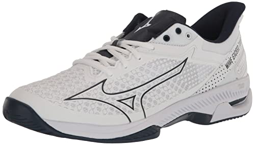 Mizuno Wave Exceed Tour 5 AC Men Tennis Shoe, White-Dress Blue, 12