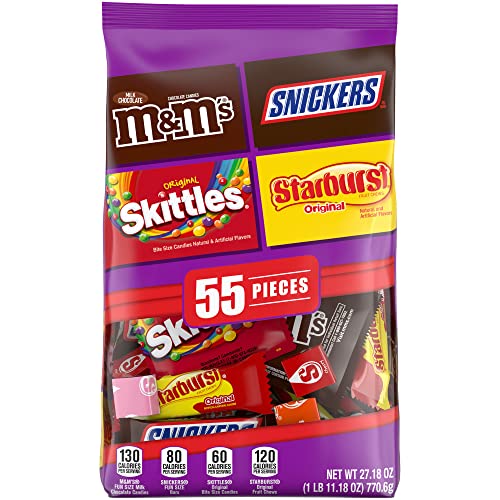 M&M'S, SNICKERS & SKITTLES Fun Size Chocolate Candy Variety Mix 27.18-Ounce Bag 55 Pieces