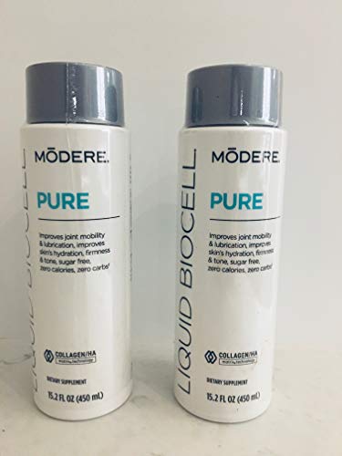 Modere Liquid BIOCELL® Pure Natural Collagen with Hyaluronic Acid Improves Joint Discomfort and Promotes Younger-Looking Skin, 1 Tbsp Measuring Spoon Set.