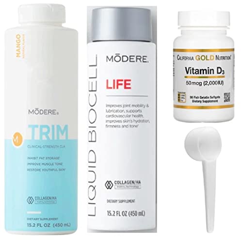 Modere Trim Mango & Modere Biocell Life & Vitamin D3 & Measuring Spoon, 3, 30.2 Fl Oz