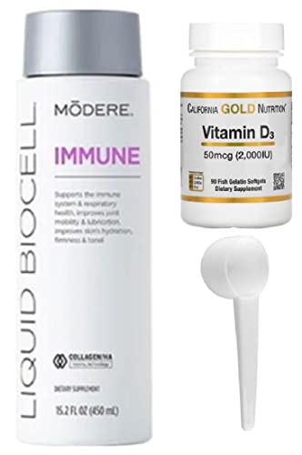 Modere TriPlex Immune Complex Liquid Biocell, 15.2 Fl Oz (Pack of 1) & Collagen 60 Tabs & Measuring Spoon