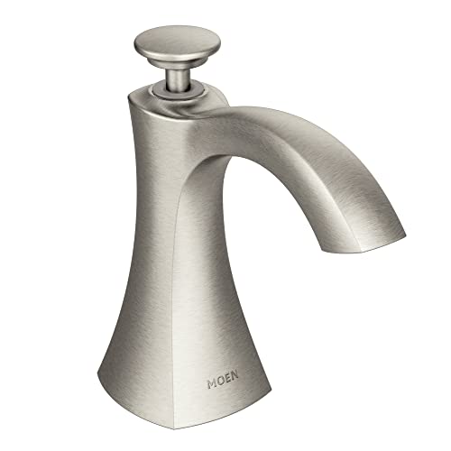 Moen S3948SRS Transitional Deck Mounted Kitchen Soap Dispenser with Above the Sink Refillable Bottle, Spot Resist Stainless