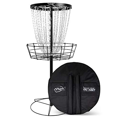 MVP Disc Sports Black Hole Lite Disc Golf Basket with Transit Bag