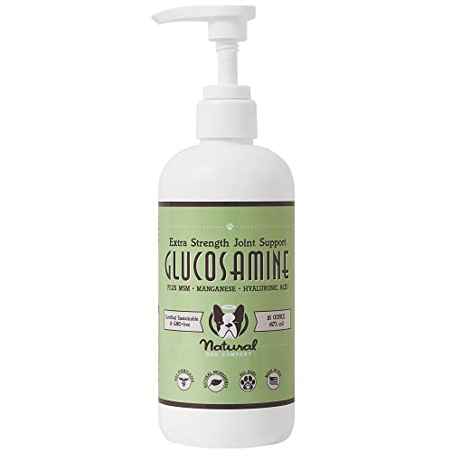 Natural Dog Company Liquid Glucosamine for Dogs (16 oz) Extra Strength Cartilage and Joint Support , Helps Mobility and Eases Occasional Stiffness, Dog Supplement for All Breeds and Ages, Senior Dog Supplements, Dog Vitamins and Supplements