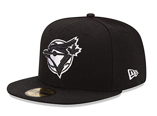 New Era Toronto Blue Jays Alternate Bird Black/White Fitted hat Cap Men's 70137720 (7 5/8)