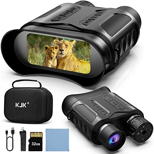 Night Vision Goggles - 4K Night Vision Binoculars for Adults, 3'' Large Screen Binoculars can Save Photo and Video with 32GB Memory Card, 5X Digital Zoom, 300m/984ft for Hunting & Surveillance