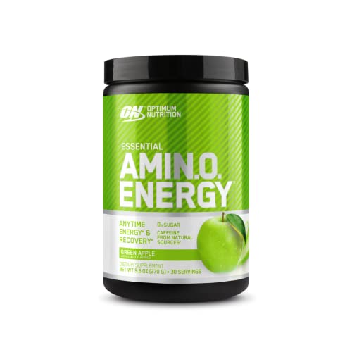 Optimum Nutrition Amino Energy - Pre Workout with Green Tea, BCAA, Amino Acids, Keto Friendly, Green Coffee Extract, Energy Powder - Green Apple, 30 Servings (Packaging May Vary)