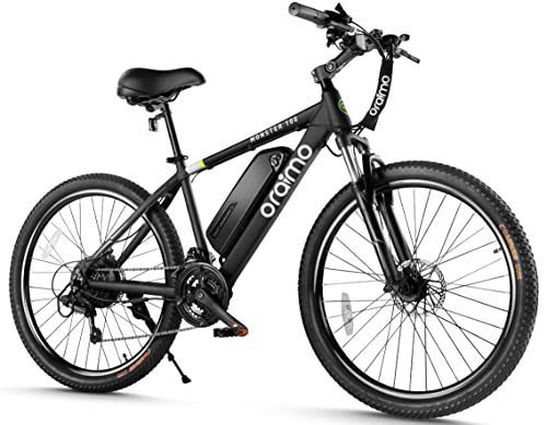 Oraimo Electric Bike for Adults, Exclusive 4A 3H Fast Charge, UL Certified 36V 13Ah Li-ion Battery, 350W Bafang Motor, 26" Mountain Ebike Shimano 21 Speed, Air Saddle