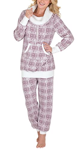 PajamaGram Soft Fleece Pajamas Women - Pajamas for Women, Pink, M, 8-10