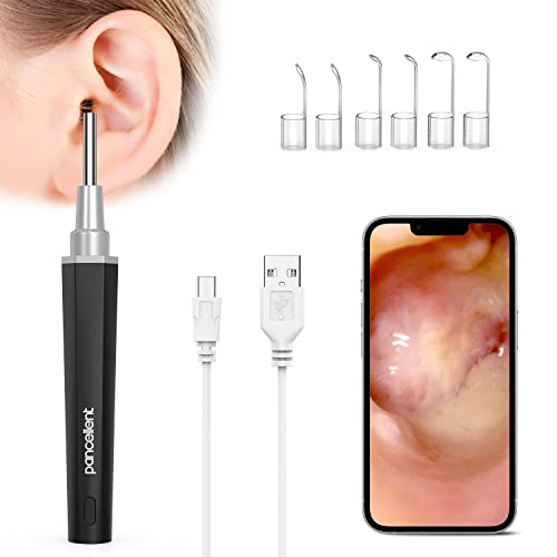 Pancellent Digital Otoscope Camera with Light, Ear Camera, Video Ear Scope with Ear Wax Removal Tools, Ear Endoscope Cleaner, Compatible with iPhone, iPad, Android Smart Phone (Basic Edition Black)