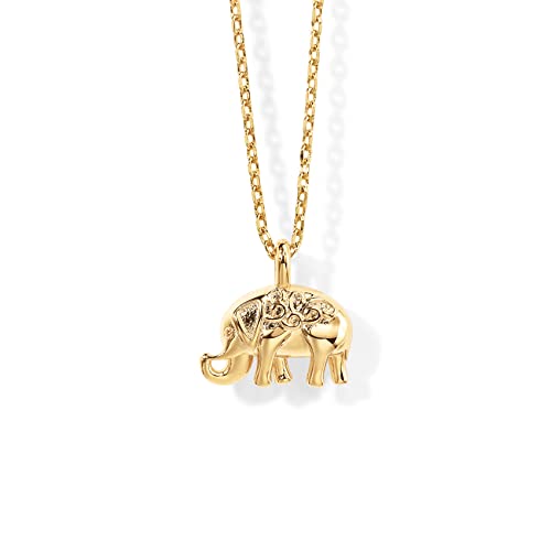 PAVOI 14K Yellow Gold Plated Elephant Pendant Necklace | Friendship Cute Necklaces for Women | Elephant Necklaces