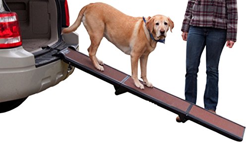 Pet Gear Tri-Fold Ramp, Supports up to 200lbs, 71 in. Long, Patented Compact Easy-Fold Design, Two Models to Choose from, Safety Tether Included,Chocolate,1 Count (Pack of 1)