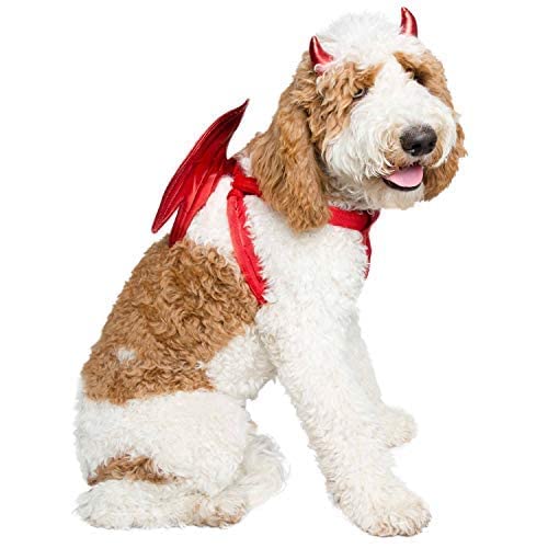 Pet Krewe Devil Dog Costume - Halloween Costumes for Dogs - Attaches to Any Pet Harness, One Size Fits All Pets - Perfect for Halloween, Christmas Holiday, Parties, Photoshoots, Gifts for Dog Lovers