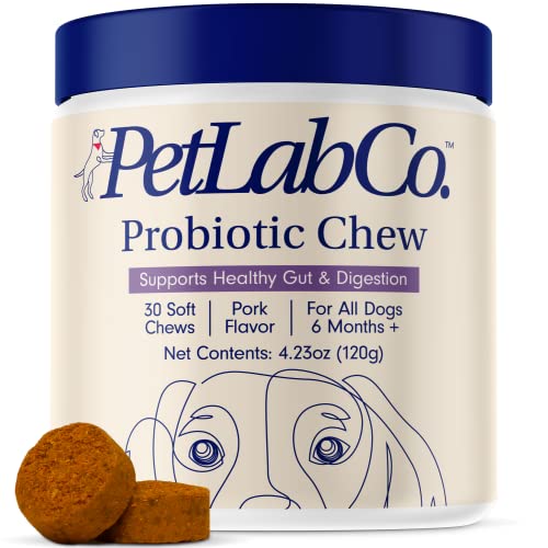 PetLab Co. Probiotics for Dogs, Support Gut Health & Seasonal Allergies - Pork Flavor Soft Chew - 30 Soft Chews - Packaging May Vary