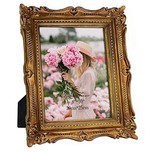 PHAREGE 8x10 Vintage Bronze Picture Frame, Ornate Antique Picture Frame for 8 by 10 Wedding Photo, Photo Frame Displays Horizontally or Vertically On Tabletop