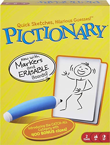 Pictionary Board Game, Drawing Game for Kids, Adults and Game Night, Unique Catch-All Category for 2 Teams [Amazon Exclusive]