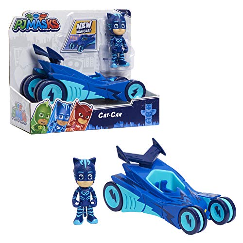 PJ Masks Catboy & Cat-Car, 2-Piece Articulated Action Figure and Vehicle Set, Blue, by Just Play