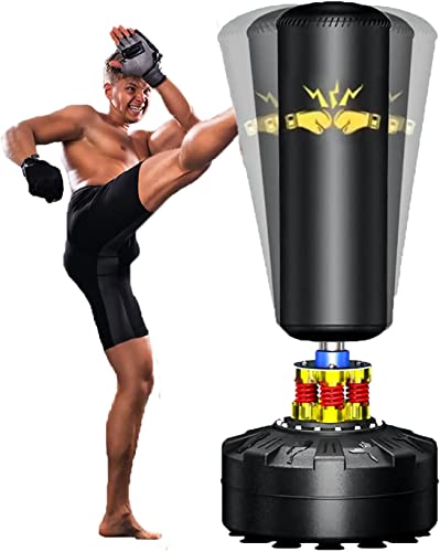 Punching Bag with Stand Adult, Freestanding Punching Bag 70''-205lbs Heavy Bag with Stand, Kickboxing Bag for Adult Youth Kids Heavy Punching Bag for Home Office Gym (No Gloves)