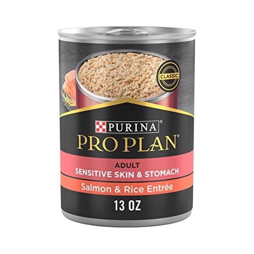 Purina Pro Plan Sensitive Skin and Stomach Dog Food Pate, Sensitive Skin and Stomach Salmon and Rice Entree - (12) 13 oz. Cans