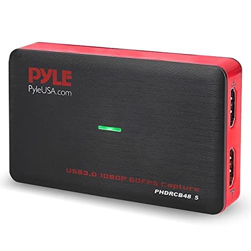 Pyle Video Game Capture Card Device with Video Recorder, HDMI Output, Full HD 1080P Live Streaming, USB, SD, PC, DVD, PS4, PS3, XBox One, XBox 360 and Wii - PHDRCB48