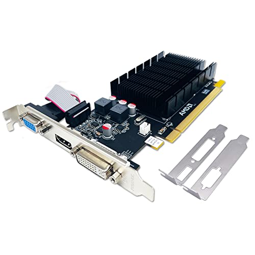 QTHREE Radeon HD 5450 Graphics Card,2GB,GDDR3,64 Bit,DVI/HDMI/VGA,Low Profile,PCI Express x16 2.0,Desktop Video Card for PC,Computer GPU,DirectX 11,Plug & Play,2 Monitors Support